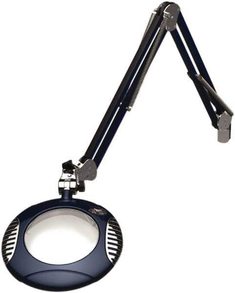 O.C. White - 43 Inch, Spring Suspension, Clamp on, LED, Spectre Blue, Magnifying Task Light - 8 Watt, 7.5 and 15 Volt, 2x Magnification, 6 Inch Long - Eagle Tool & Supply