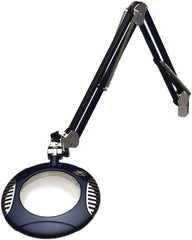 O.C. White - 43 Inch, Spring Suspension, Clamp on, LED, Spectre Blue, Magnifying Task Light - 8 Watt, 7.5 and 15 Volt, 2x Magnification, 6 Inch Long - Eagle Tool & Supply