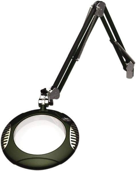 O.C. White - 43 Inch, Spring Suspension, Clamp on, LED, Racing Green, Magnifying Task Light - 8 Watt, 7.5 and 15 Volt, 2x Magnification, 5-1/4 Inch Wide, 7-1/2 Inch Long - Eagle Tool & Supply