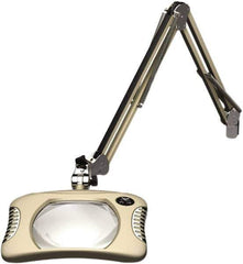 O.C. White - 43 Inch, Spring Suspension, Clamp on, LED, White, Magnifying Task Light - 8 Watt, 7.5 and 15 Volt, 2x Magnification, 5-1/4 Inch Wide, 7 Inch Long - Eagle Tool & Supply