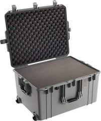 Pelican Products, Inc. - 20-21/32" Wide x 14-7/8" High, Aircase w/Foam & Wheels - Silver - Eagle Tool & Supply