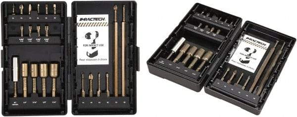 VEGA Industries - 21 Piece, Impact Driver Bit Set - #1 to #3, 1/4" Hex Drive, Phillips, Square, Torx Point - Eagle Tool & Supply