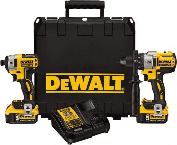 DeWALT - 20 Volt Cordless Tool Combination Kit - Includes 1/2" Brushless Hammerdrill & 1/4" Brushless Compact Impact Driver, Lithium-Ion Battery Included - Eagle Tool & Supply