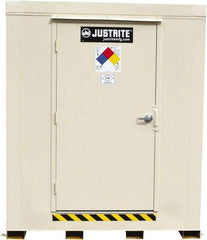 Justrite - 4 Drum, 71 Gal Sump Capacity, Locker - 6' Long x 5-1/2' Wide x 6.25' High, Galvanized Steel - Eagle Tool & Supply