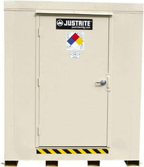 Justrite - 12 Drum, 205 Gal Sump Capacity, Locker - 7.33' Long x 10' Wide x 8' High, Galvanized Steel - Eagle Tool & Supply