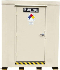 Justrite - 9 Drum, 155 Gal Sump Capacity, Locker - 7.91' Long x 7-1/2' Wide x 8.08' High, Galvanized Steel - Eagle Tool & Supply