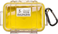 Pelican Products, Inc. - 4-1/16" Wide x 2-1/8" High, Clamshell Hard Case - Clear/Yellow, Polycarbonate - Eagle Tool & Supply