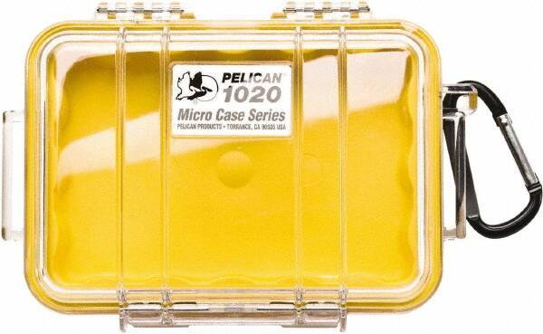 Pelican Products, Inc. - 4-3/4" Wide x 2-1/8" High, Clamshell Hard Case - Clear/Yellow, Polycarbonate - Eagle Tool & Supply