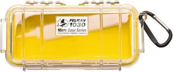 Pelican Products, Inc. - 3-7/8" Wide x 2-7/16" High, Clamshell Hard Case - Clear/Yellow, Polycarbonate - Eagle Tool & Supply
