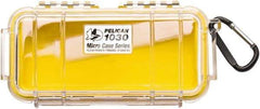 Pelican Products, Inc. - 3-7/8" Wide x 2-7/16" High, Clamshell Hard Case - Clear/Yellow, Polycarbonate - Eagle Tool & Supply