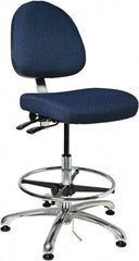 Bevco - 19 to 26-1/2" High Adjustable Height Swivel Stool - 27" Wide x 27" Deep, 100% Olefin Seat, Navy - Eagle Tool & Supply