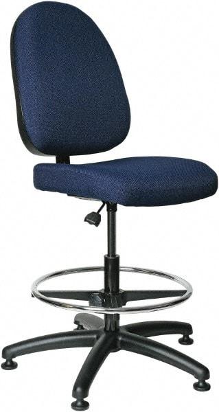 Bevco - 20 to 27-1/2" High Adjustable Height Swivel Stool - 27" Wide x 27" Deep, 100% Olefin Seat, Navy - Eagle Tool & Supply