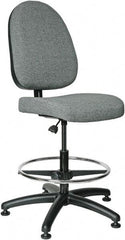 Bevco - 20 to 27-1/2" High Adjustable Height Swivel Stool - 27" Wide x 27" Deep, 100% Olefin Seat, Gray - Eagle Tool & Supply