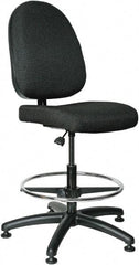 Bevco - 20 to 27-1/2" High Adjustable Height Swivel Stool - 27" Wide x 27" Deep, 100% Olefin Seat, Black - Eagle Tool & Supply