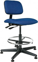 Bevco - 19-1/2 to 27" High Adjustable Height Swivel Stool - 27" Wide x 27" Deep, 100% Olefin Seat, Royal Blue - Eagle Tool & Supply