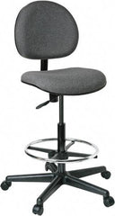 Bevco - 21 to 31" High Adjustable Height Swivel Stool - 27" Wide x 27" Deep, 100% Olefin Seat, Gray - Eagle Tool & Supply