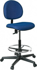 Bevco - 21 to 31" High Adjustable Height Swivel Stool - 27" Wide x 27" Deep, 100% Olefin Seat, Blue - Eagle Tool & Supply