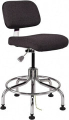 Bevco - 20 to 25" High Adjustable Height Swivel Stool - 27" Wide x 22" Deep, Conductive Cloth Seat, Ebony - Eagle Tool & Supply