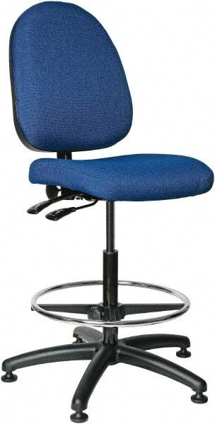 Bevco - 24 to 34" High Adjustable Height Swivel Stool - 27" Wide x 27" Deep, 100% Olefin Seat, Royal Blue - Eagle Tool & Supply