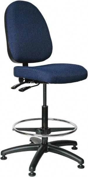 Bevco - 24 to 34" High Adjustable Height Swivel Stool - 27" Wide x 27" Deep, 100% Olefin Seat, Navy - Eagle Tool & Supply