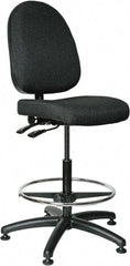 Bevco - 24 to 34" High Adjustable Height Swivel Stool - 27" Wide x 27" Deep, 100% Olefin Seat, Black - Eagle Tool & Supply