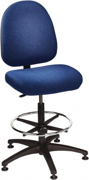 Bevco - 24 to 34" High Adjustable Height Swivel Stool - 27" Wide x 27" Deep, 100% Olefin Seat, Royal Blue - Eagle Tool & Supply