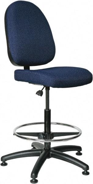 Bevco - 24 to 34" High Adjustable Height Swivel Stool - 27" Wide x 27" Deep, 100% Olefin Seat, Navy - Eagle Tool & Supply