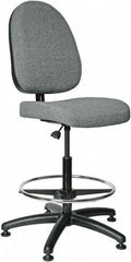 Bevco - 24 to 34" High Adjustable Height Swivel Stool - 27" Wide x 27" Deep, 100% Olefin Seat, Gray - Eagle Tool & Supply