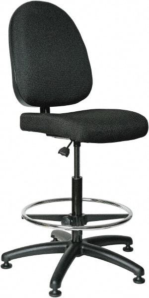 Bevco - 24 to 34" High Adjustable Height Swivel Stool - 27" Wide x 27" Deep, 100% Olefin Seat, Black - Eagle Tool & Supply