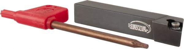 Hertel - SDUC, Left Hand Cut, 1/2" Shank Height x 1/2" Shank Width, Positive Rake Indexable Turning Toolholder - 3-1/2" OAL, DCMT32.52 Insert Compatibility, Series Screw-Type - Eagle Tool & Supply