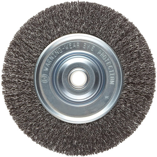 ‎Vortec Pro 6″ Medium Face Crimped Wire Wheel, .014″ Steel Fill, 5/8″-1/2″ Arbor Hole, Retail Pack - Eagle Tool & Supply