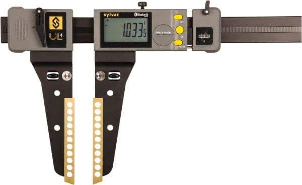 Fowler - 0 to 1,500mm Range, 0.01mm Resolution, IP67 Electronic Caliper - 200mm Stainless Steel Jaws, 0.09mm Accuracy, Wireless Output - Eagle Tool & Supply