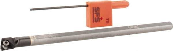 Hertel - 0.48" Min Bore Diam, 6" OAL, 3/8" Shank Diam, E06STLPR2 Indexable Boring Bar - 2-1/4" Max Bore Depth, TP.. 21.51 Insert, Screw-On Holding Method - Eagle Tool & Supply