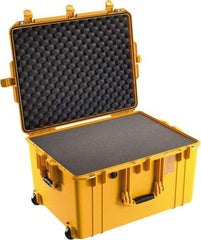 Pelican Products, Inc. - 20-21/32" Wide x 14-7/8" High, Aircase w/Foam & Wheels - Yellow - Eagle Tool & Supply