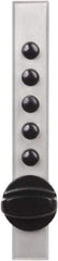 Kaba Access - 14 to 20 Gauge" Door Thickness, Satin Chrome Pushbutton Knob Lockset - 1 Code, Zamak3, Nonkey Override Cylinder - Eagle Tool & Supply