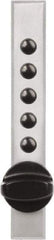 Kaba Access - 5/8 to 7/8" Door Thickness, Satin Chrome Pushbutton Knob Lockset - 2-3/4" Back Set, 1 Code, Zamak3, Nonkey Override Cylinder - Eagle Tool & Supply