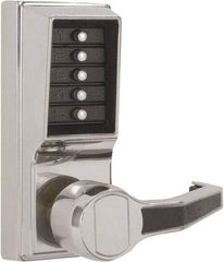 Kaba Access - Combination Entry Lever Lockset - 2-3/4" Back Set, No Cylinder, Zamak3, Satin Chrome Finish - Eagle Tool & Supply