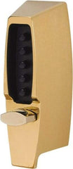 Kaba Access - 1-3/8 to 2-1/4" Door Thickness, Bright Brass Finish, Push Button Deadbolt - Nonhanded Handling, Combination Override, Keyless Cylinder - Eagle Tool & Supply