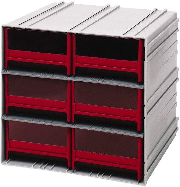 Quantum Storage - 8 Drawer, 8 Compartment, Small Parts Drawer Cabinet System - 11-3/8" Deep x 11-3/4" Wide x 11" High - Eagle Tool & Supply