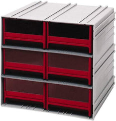 Quantum Storage - 6 Drawer, 6 Compartment, Small Parts Drawer Cabinet System - 11-3/8" Deep x 11-3/4" Wide x 11" High - Eagle Tool & Supply
