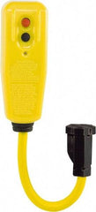 Tower - 1 Outlet, 125 Volt, 15 Amp, Yellow, GFCI 9 Inch Pigtail - 5-15P, 5-15R NEMA Configuration, 9 Inch Long, cUL Listed, OSHA, UL File E174279 - Eagle Tool & Supply