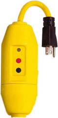 Tower - 1 Outlet, 125 Volt, 15 Amp, Yellow, Load Side User Attachable Inline GFCI - 1-15P NEMA Configuration, cUL, UL File E174279 - Eagle Tool & Supply