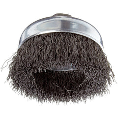‎Vortec Pro 3″ Crimped Wire Cup Brush, .014″ Steel Fill, 5/8″-11 UNC Nut, Retail Pack - Eagle Tool & Supply