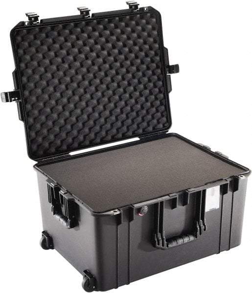 Pelican Products, Inc. - 20-21/32" Wide x 14-7/8" High, Aircase w/Foam & Wheels - Black - Eagle Tool & Supply
