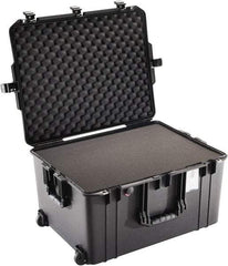 Pelican Products, Inc. - 20-21/32" Wide x 14-7/8" High, Aircase w/Foam & Wheels - Black - Eagle Tool & Supply