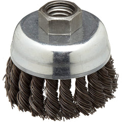 ‎Vortec Pro 2-3/4″ Knot Wire Cup Brush, .020″ Steel Fill, 5/8″-11 UNC Nut, Retail Pack - Eagle Tool & Supply