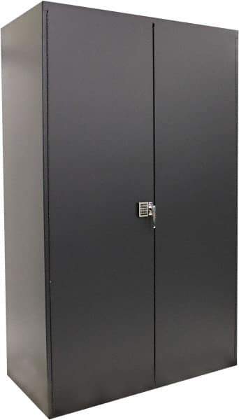 Valley Craft - 3 Shelf Security Storage Cabinet - Steel, 48" Wide x 24" Deep x 72" High, Gray - Eagle Tool & Supply