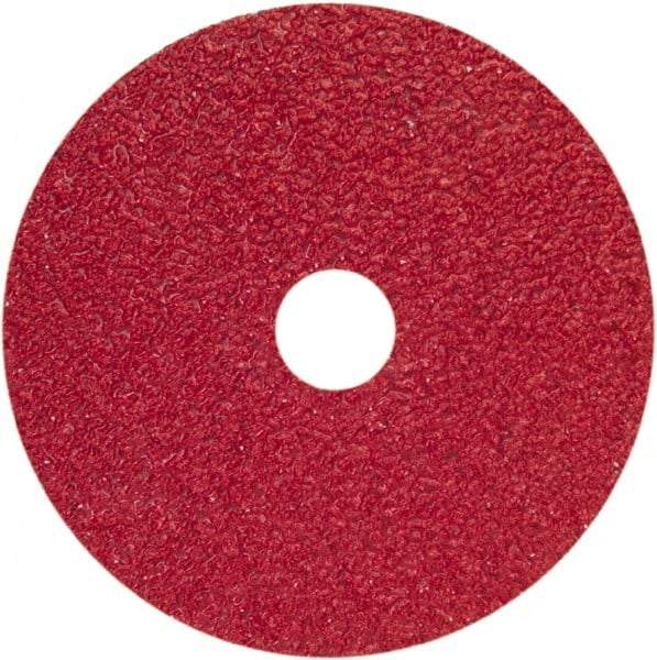 Norton - 36 Grit, 5" Disc Diam, 7/8" Center Hole, Type 29 Ceramic Alumina Flap Disc - 12,000 Max RPM, Fiberglass Backing, Arbor Attaching System, Coated - Eagle Tool & Supply