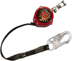 Miller - 9' Long, 310 Lb Capacity, Vectran/Polyester Fall Limiter - Steel Locking Snap Hook Connector, Swivel Shackle Connector, Black - Eagle Tool & Supply