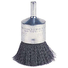Vortec Pro 1″ Crimped Wire End Brush, .014″ Steel Fill, 1/4″ Stem, Retail Pack - Eagle Tool & Supply